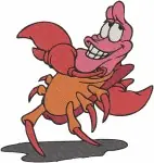 The Little Mermaid Sebastian Crab Court Composer Pirate Costume Conductor - Filled Embroidery Design - 8164