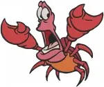 The Little Mermaid - Sebastian The Crab - Musical Conductor And On A Platter Poses - Disney Crab Sidekick - Filled Embroidery Design - 8180