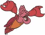 The Little Mermaid - Sebastian The Crab - Expressive And Concerned Poses - Ariel'S Guardian Crab - Filled Embroidery Design - 8184