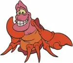 The Little Mermaid - Sebastian The Crab - Various Worried Happy And Action Poses - Disney Character - Filled Embroidery Design - 8186