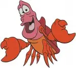 The Little Mermaid - Sebastian The Crab - Various Worried Happy And Action Poses - Disney Character - Filled Embroidery Design - 8188