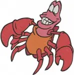 The Little Mermaid - Sebastian The Crab - Classic Character Poses Collection - Under The Sea Friend - Filled Embroidery Design - 8192