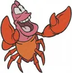 The Little Mermaid - Sebastian The Crab - Multiple Happy Scared And Swimming Poses - Disney Underwater - Filled Embroidery Design - 8195