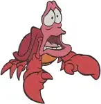 The Little Mermaid - Sebastian The Crab - Frantic And Expressive Character Poses - Worried Crab Friend - Filled Embroidery Design - 8201