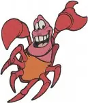 The Little Mermaid - Sebastian The Crab - Frantic And Expressive Character Poses - Worried Crab Friend - Filled Embroidery Design - 8202