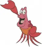 The Little Mermaid - Sebastian The Crab - Frantic And Expressive Character Poses - Worried Crab Friend - Filled Embroidery Design - 8203