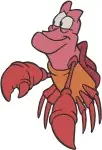The Little Mermaid - Sebastian The Crab - Frantic And Expressive Character Poses - Worried Crab Friend - Filled Embroidery Design - 8204
