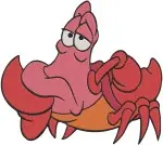 The Little Mermaid - Sebastian The Crab - Assorted Happy And Worried Poses - Disney'S Little Crab - Filled Embroidery Design - 8206