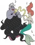 The Little Mermaid - Ursula The Sea Witch With Ariel - Villainous Deals And Magic Moments - Disney Antagonist - Filled Embroidery Design - 8220