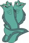 The Little Mermaid - Flotsam And Jetsam Ursula'S Eel Henchmen - Sinister Sea Serpent Poses - Disney Villains - Filled Embroidery Design - 8226
