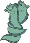 The Little Mermaid - Flotsam And Jetsam Ursula'S Eel Henchmen - Sinister Sea Serpent Poses - Disney Villains - Filled Embroidery Design - 8227