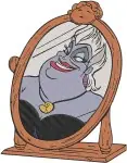 The Little Mermaid - Ursula Sea Witch Looking In Mirror And Contemplating Magic - Villain'S Lair Scenes - Filled Embroidery Design - 8233
