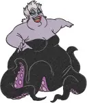 The Little Mermaid - Ursula Sea Witch Looking In Mirror And Contemplating Magic - Villain'S Lair Scenes - Filled Embroidery Design - 8234
