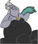 The Little Mermaid - Ursula The Sea Witch With Flotsam And Jetsam Eels - Villain And Minions Group Poses - Filled Embroidery Design - 8239
