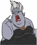 The Little Mermaid - Ursula The Sea Witch With Trident - Powerful Ocean Villain Portraits And Poses - Filled Embroidery Design - 8241