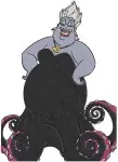 The Little Mermaid - Ursula The Sea Witch With Trident - Powerful Ocean Villain Portraits And Poses - Filled Embroidery Design - 8242