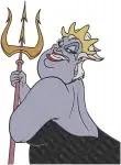 The Little Mermaid - Ursula The Sea Witch With Trident - Powerful Ocean Villain Portraits And Poses - Filled Embroidery Design - 8244