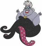 The Little Mermaid - Ursula With Flotsam Jetsam And Human Vanessa Form - Villain'S Transformation And Allies - Filled Embroidery Design - 8245