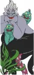 The Little Mermaid - Ursula With Flotsam Jetsam And Human Vanessa Form - Villain'S Transformation And Allies - Filled Embroidery Design - 8246