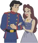 The Little Mermaid - Prince Eric And Vanessa Wedding Day - Deceptive Bride And Groom - Disney Villainous Plan - Filled Embroidery Design - 8253