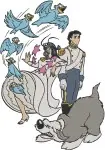 The Little Mermaid - Prince Eric And Vanessa Wedding Day - Deceptive Bride And Groom - Disney Villainous Plan - Filled Embroidery Design - 8255