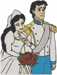 The Little Mermaid - Prince Eric And Vanessa Wedding Day - Deceptive Bride And Groom - Disney Villainous Plan - Filled Embroidery Design - 8256