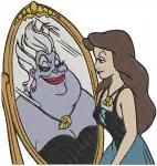 The Little Mermaid - Prince Eric And Vanessa Wedding - Ursula Mirror Reflection - Villain'S Scheme Revealed - Filled Embroidery Design - 8259