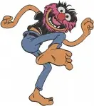 The Muppets - Animal Drummer And Gonzo The Great Stunt Performer - Wild Muppet Show Acts - Filled Embroidery Design - 8265