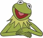 The Muppets - Kermit The Frog - Relaxed Sitting And Happy Frog Poses - Beloved Muppet Show Host - Filled Embroidery Design - 8282