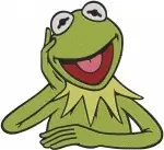 The Muppets - Kermit The Frog - Relaxed Sitting And Happy Frog Poses - Beloved Muppet Show Host - Filled Embroidery Design - 8283