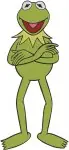 The Muppets - Kermit The Frog - Classic Standing Waving And Presenting Poses - Muppet Show Leader - Filled Embroidery Design - 8284