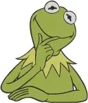 The Muppets - Kermit The Frog - Thoughtful And Expressive Face Close Ups And Poses - Famous Green Muppet - Filled Embroidery Design - 8289