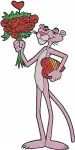 The Pink Panther - Cool Pink Panther With Basketball Flowers And Standing Poses - Classic Coon Character - Filled Embroidery Design - 8300