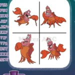 The Little Mermaid - Sebastian The Crab - Various Worried Happy And Action Poses - Disney Character - Filled Embroidery Design - Instant Download