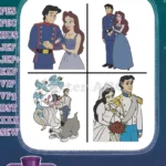 The Little Mermaid - Prince Eric And Vanessa Wedding Day - Deceptive Bride And Groom - Disney Villainous Plan - Filled Embroidery Design - Instant Download