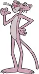 Pink Panther Coon Character Cool Poses Standing Waving Classic Animation Bundle - Filled Embroidery Design - 8303