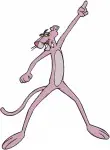 Pink Panther Coon Character Cool Poses Standing Waving Classic Animation Bundle - Filled Embroidery Design - 8305