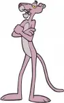 Pink Panther Coon Character Cool Poses Standing Waving Classic Animation Bundle - Filled Embroidery Design - 8306
