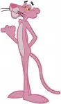 Pink Panther Coon Lying Down Walking Pointing Sleek Pink Feline Poses Set - Filled Embroidery Design - 8309