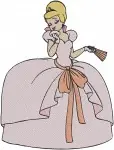 Disney Princess And Frog Charlotte La Bouff Red And Pink Dresses Southern Belle - Filled Embroidery Design - 8318