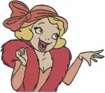 Disney Princess And Frog Charlotte La Bouff Pink Dress Red Hat Close Ups Designs - Filled Embroidery Design - 8323