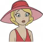 Disney Princess And Frog Charlotte La Bouff Pink Dress Red Hat Close Ups Designs - Filled Embroidery Design - 8324