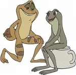 Disney Princess And Frog Tiana And Naveen As Frogs Dancing With Turtle Set - Filled Embroidery Design - 8334