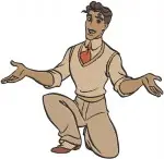 Disney Princess And Frog Prince Naveen Human Form Playing Ukulele Charming - Filled Embroidery Design - 8355
