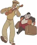 Disney Princess And Frog Prince Naveen Human Form Playing Ukulele Charming - Filled Embroidery Design - 8356