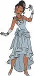 Disney Princess And Frog Tiana Blue And Green Gowns Hat Elegant Princess Collection - Filled Embroidery Design - 8365