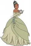 Disney Princess And Frog Tiana Green Lily Pad Gown Various Elegant Poses - Filled Embroidery Design - 8372