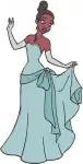 Disney Princess And Frog Tiana Green Gown Graceful Standing And Dancing - Filled Embroidery Design - 8376