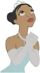 Disney Princess And Frog Tiana Close Up Portraits Blue Gloves Crown Thoughtful Bundle - Filled Embroidery Design - 8385