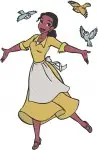 Disney Princess And Frog Tiana With Butterflies Wedding Dress Charlotte Friends Collection - Filled Embroidery Design - 8393